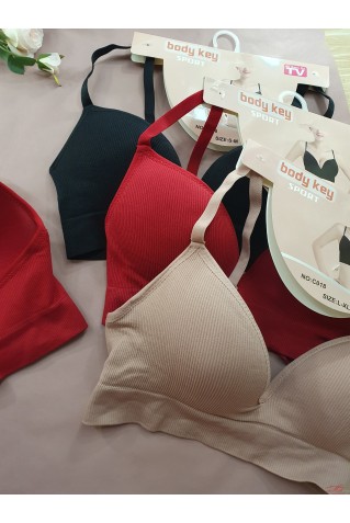 Топ у рубчик із формованою чашкою Body Key C018